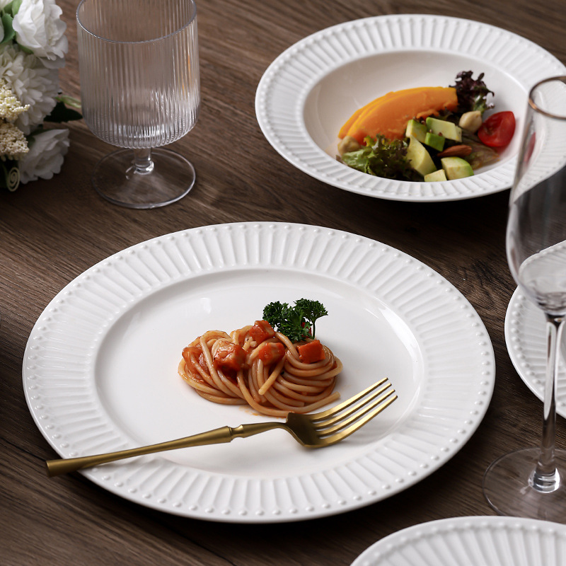 white porcelain dinner set