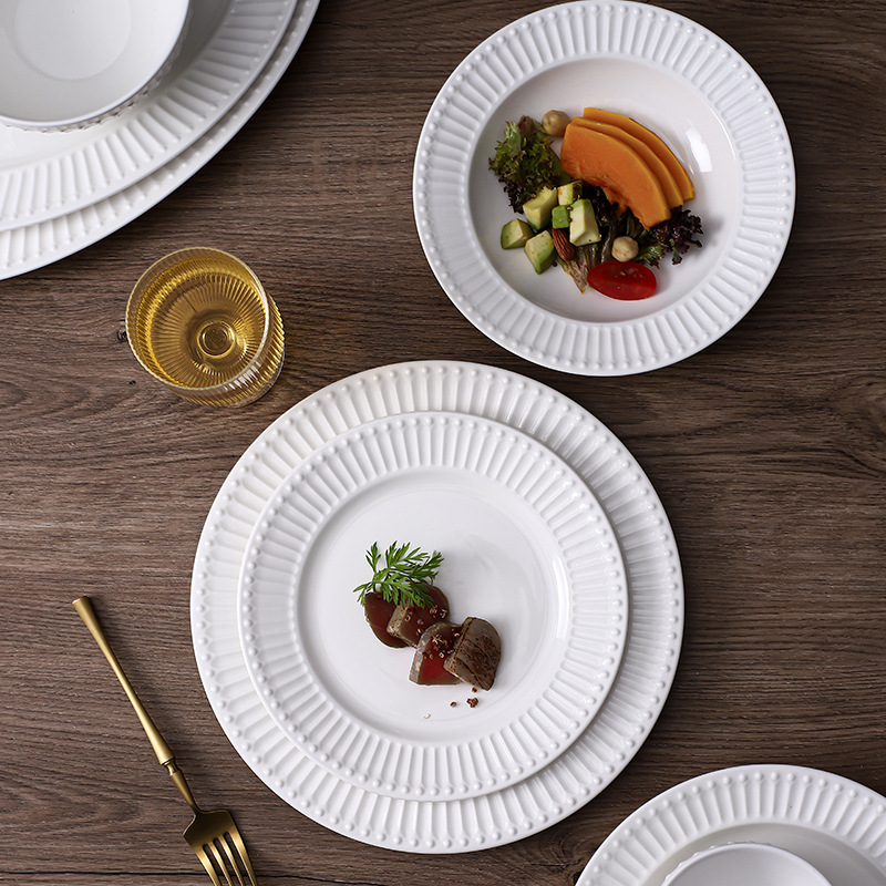 white stoneware dinner set