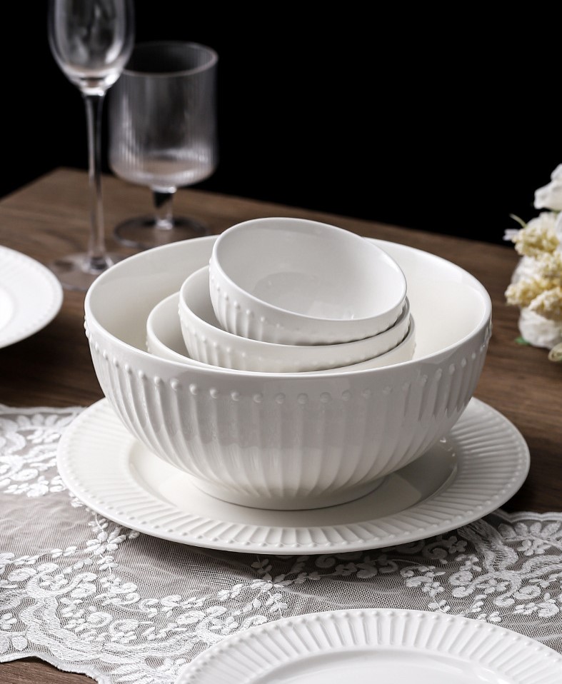 white stoneware dinnerware set